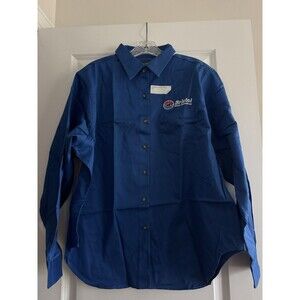 Bristol Motor Speedway Women’s Blue Collard Long Sleeve Button Up Shirt Size XXL